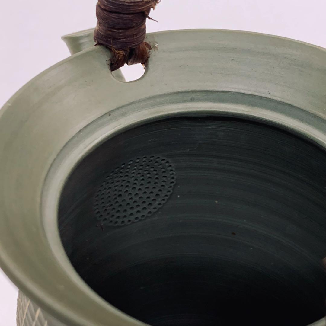 【茶注21　常滑焼　緑泥】吉川秀樹（雪堂）共箱