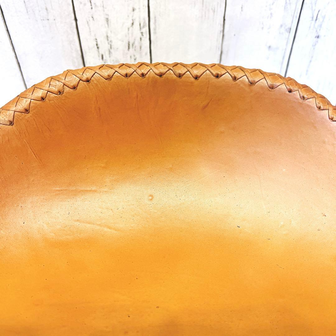 本革スツール レザースツール　アイアンレッグ　キャメル