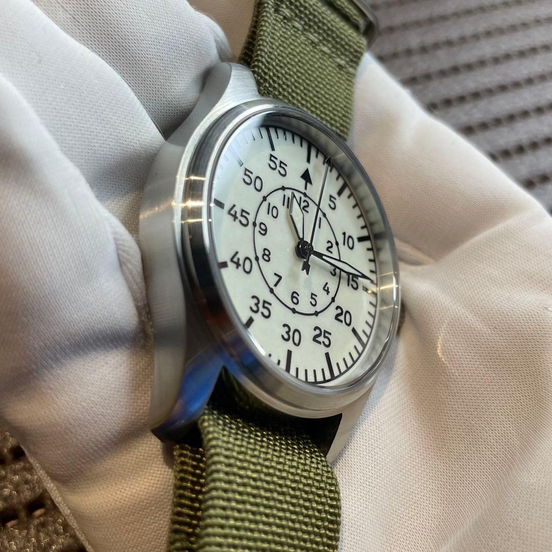 新品 ミリタリーウォッチ ドイツ軍 パイロットウォッチ　全ルミ クォーツ
