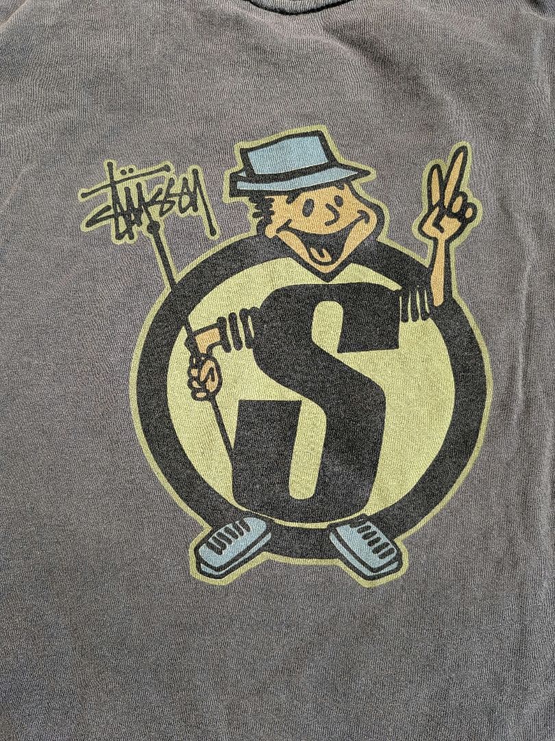 値下げ！Stussy 80s 後期 黒タグ グレー Tシャツ Mサイズ