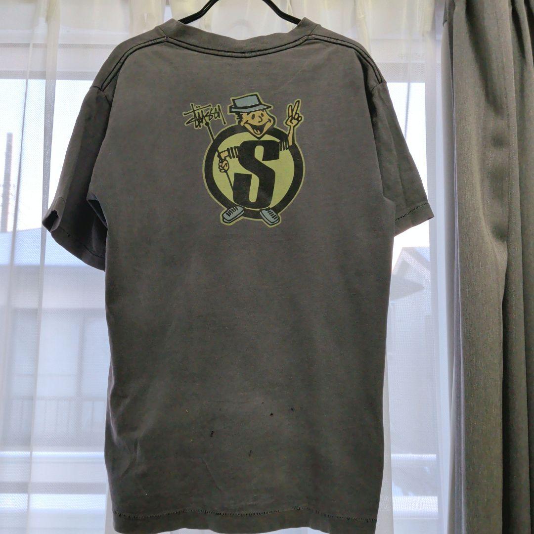 値下げ！Stussy 80s 後期 黒タグ グレー Tシャツ Mサイズ