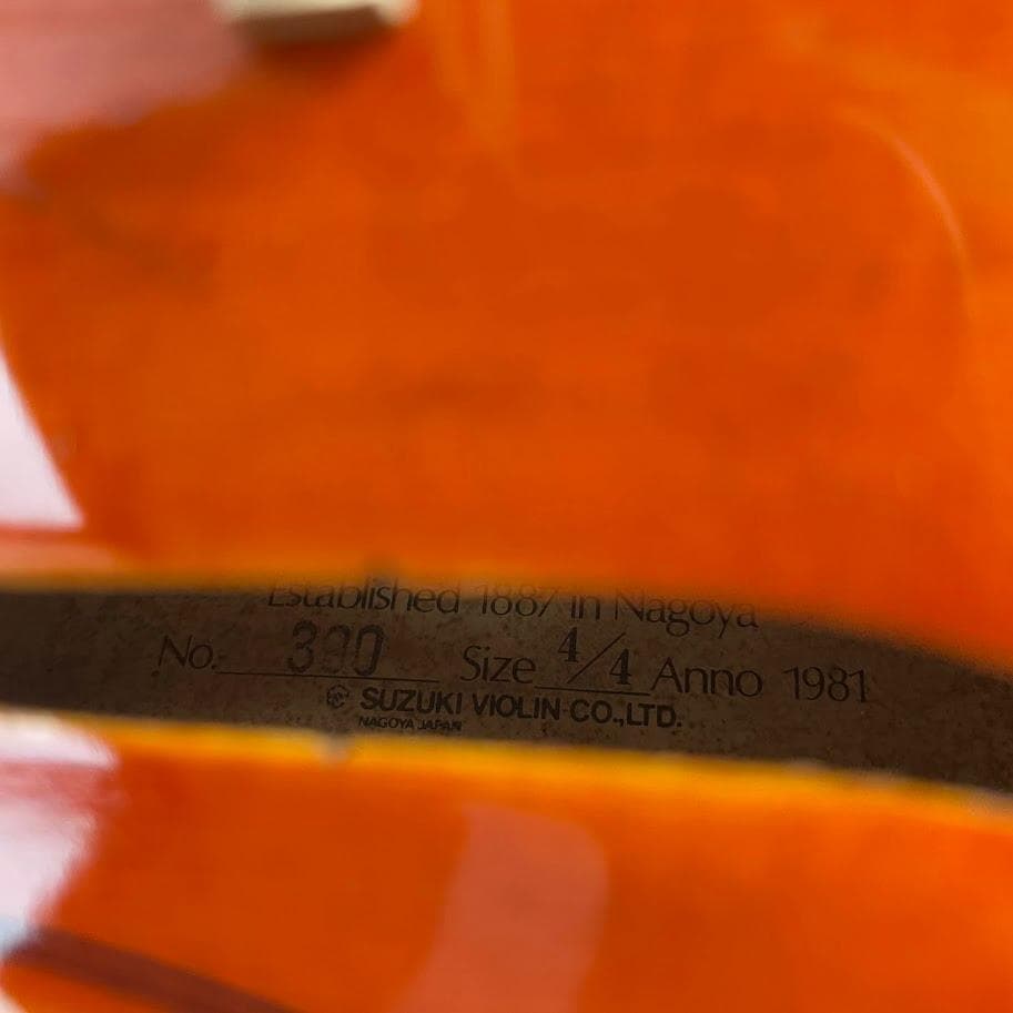 黄金期■鈴木バイオリン■ No.300 4/4 1981年 スズキ ヴァイオリン