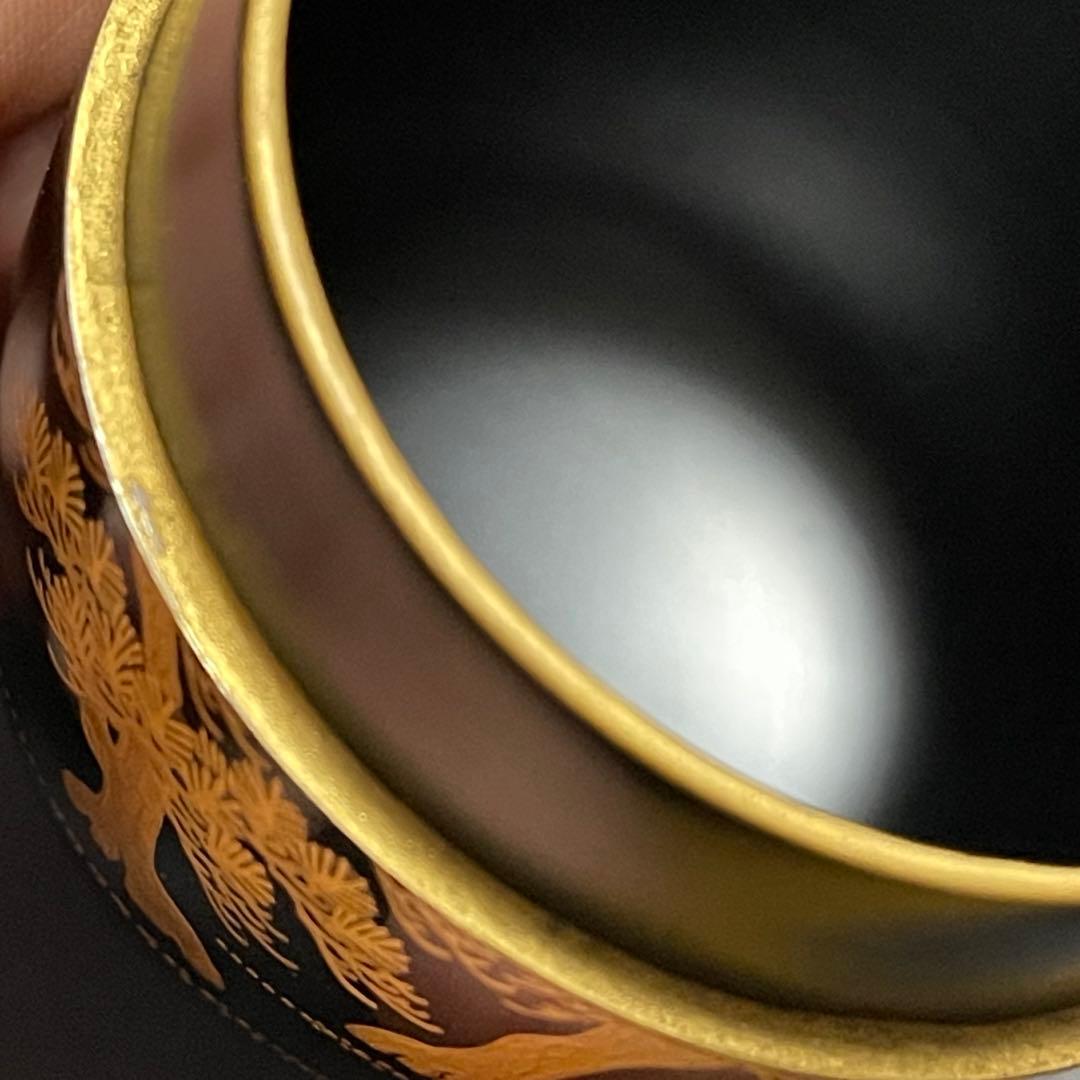 宗祥作　蒔絵　棗　共箱付き　黒