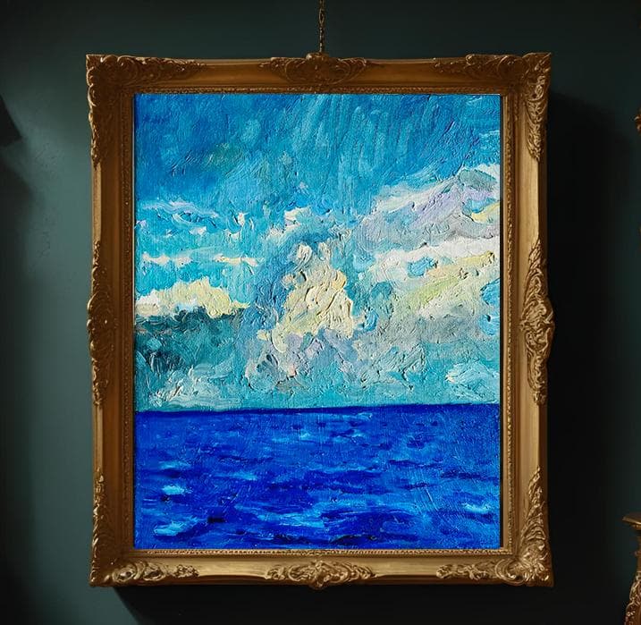 22×27㎝「朝の海７」油彩・原画・F3