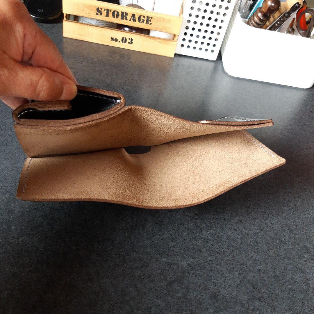 特厚★HORWEEN★クロムエクセル　二つ折り財布 オールブラック