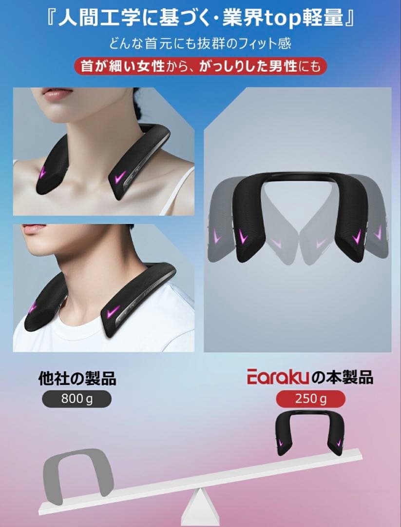 『遊音』ゲーミング ネックスピーカー サラウンド bluetooth5.3 黒