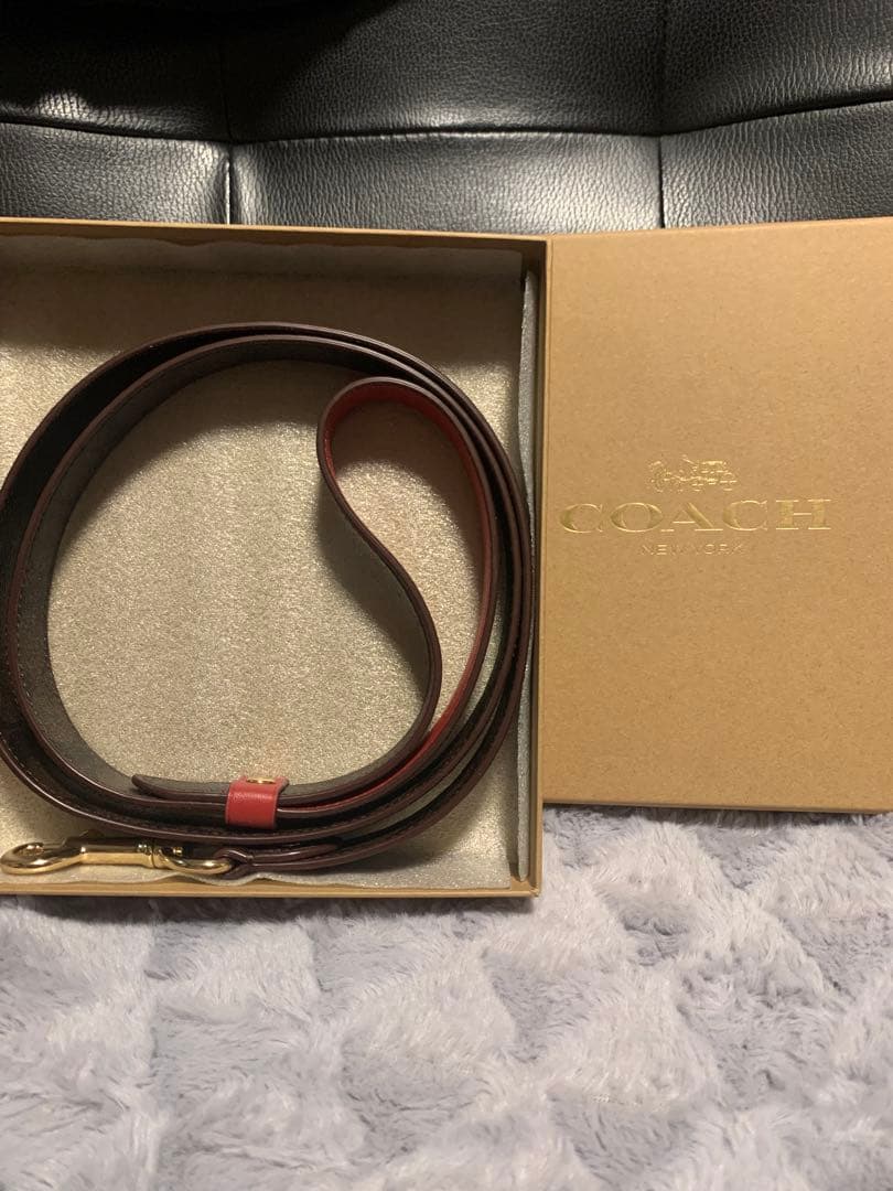 COACH レザーリード ブラウン・レッド