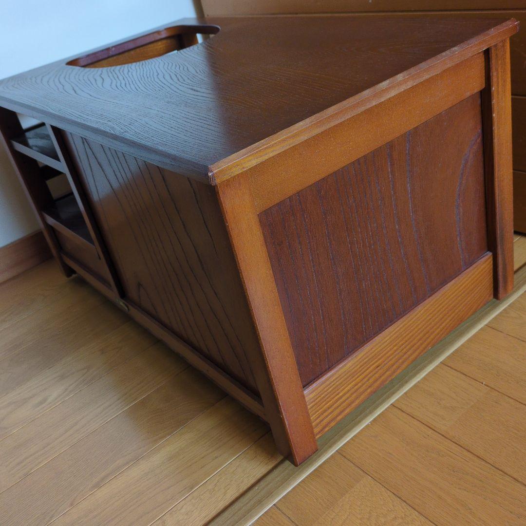 ポットワゴン　お座敷ワゴン　キャスター付　天然木　引き出し収納　電源コードあり