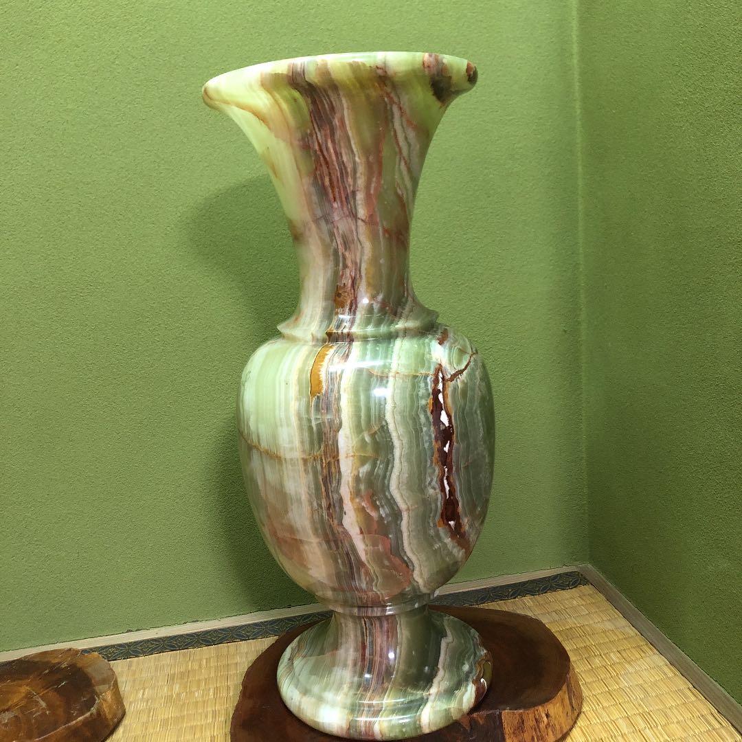 【お値下げ】超希少　オニキス特大サイズ　飾り壺　運気アップ　玄関飾り　床の間飾り