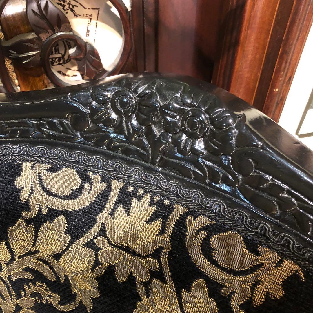 Sale ４脚　メルナリ華子次郎　猫脚アンティーク　チェア　ブラック　金系