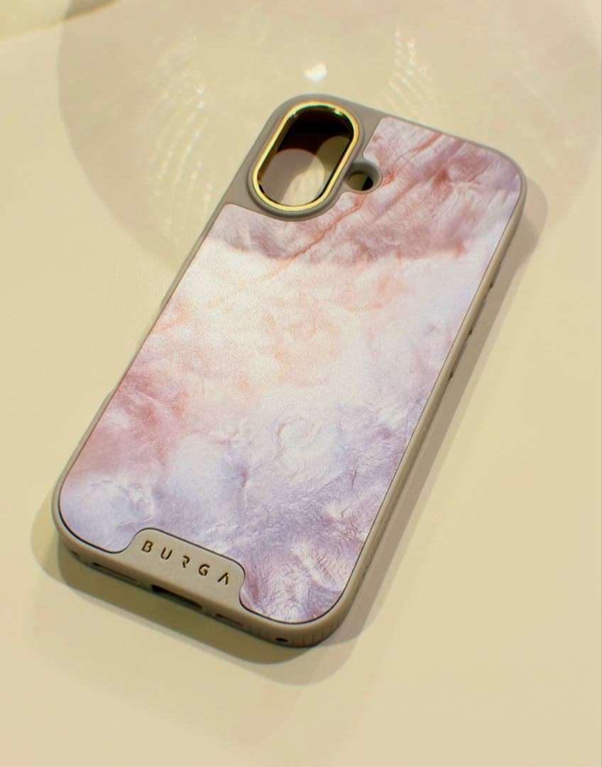 新品）BURGA マーブル模様 iPhone16ケース　高級ライン