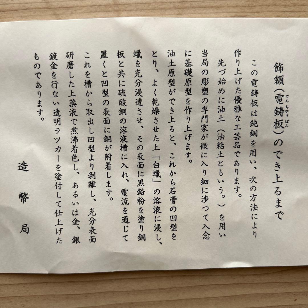 飾額(電鋳板) 「翁面」