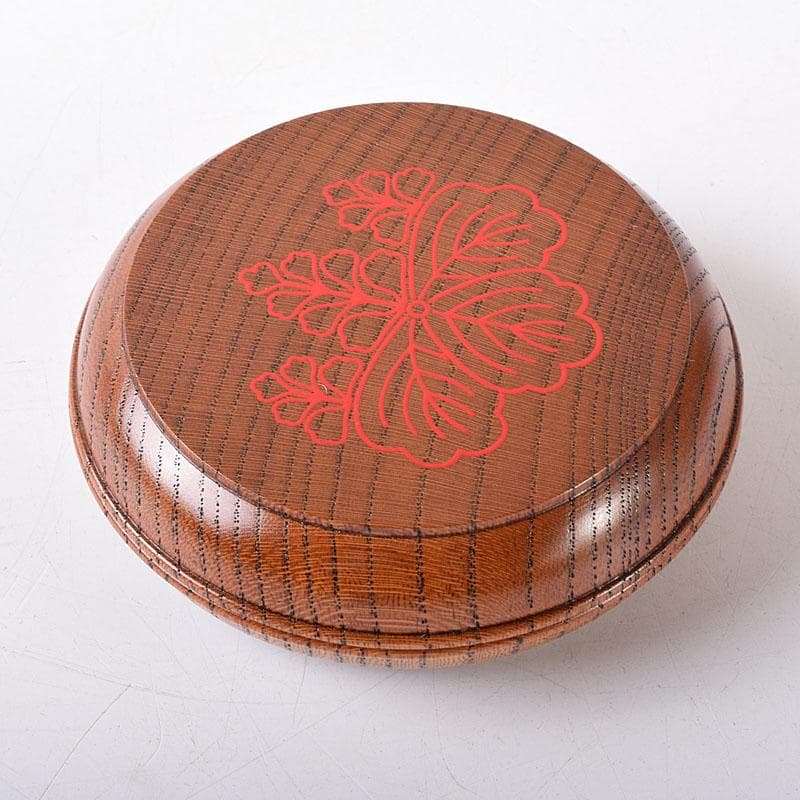 茶道具　川端近左作　太閤桐絵　欅拭漆香合　共布共箱　Ｖ　7703