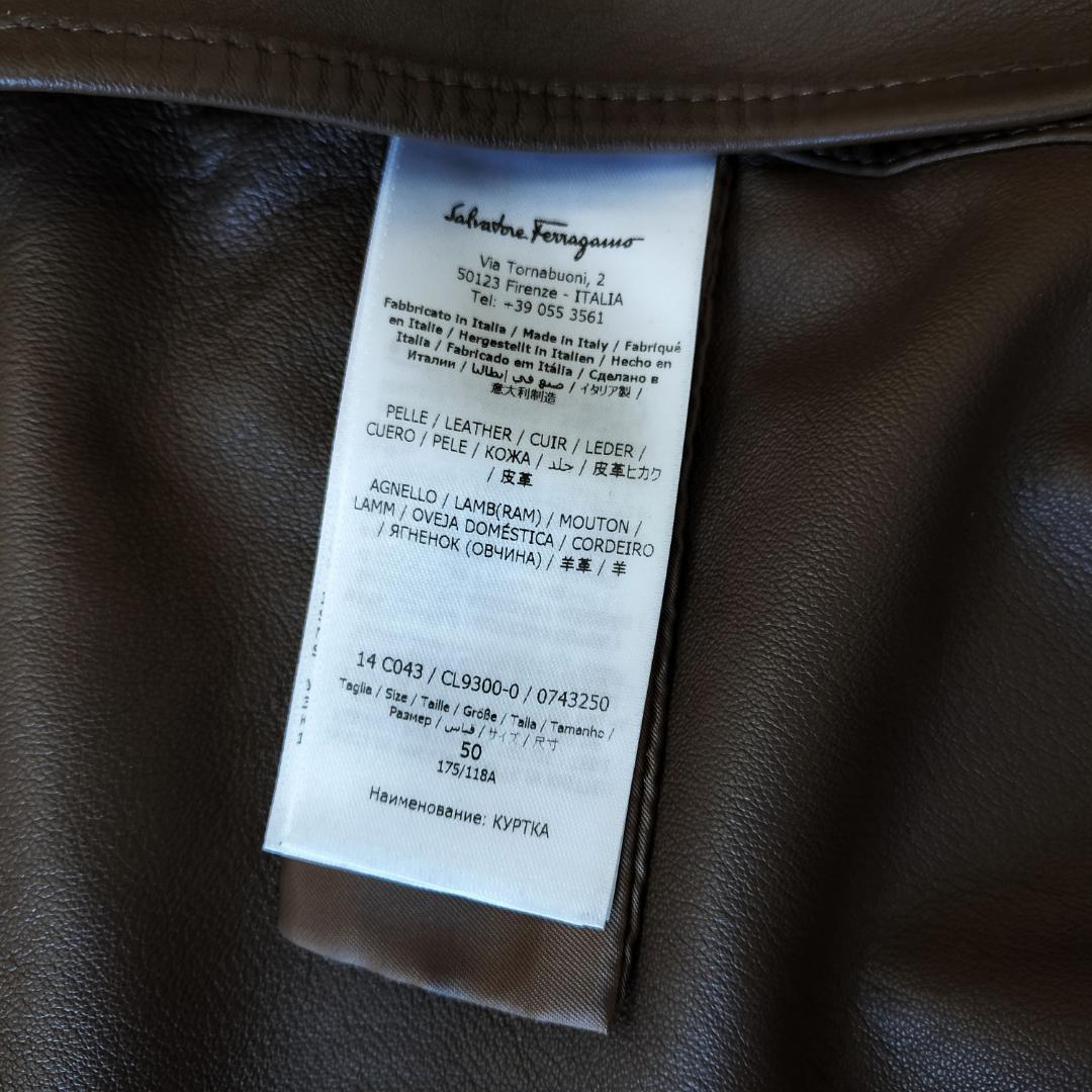 サルバトーレフェラガモ スエードモトブルゾン 50 L レザージャケット 羊革