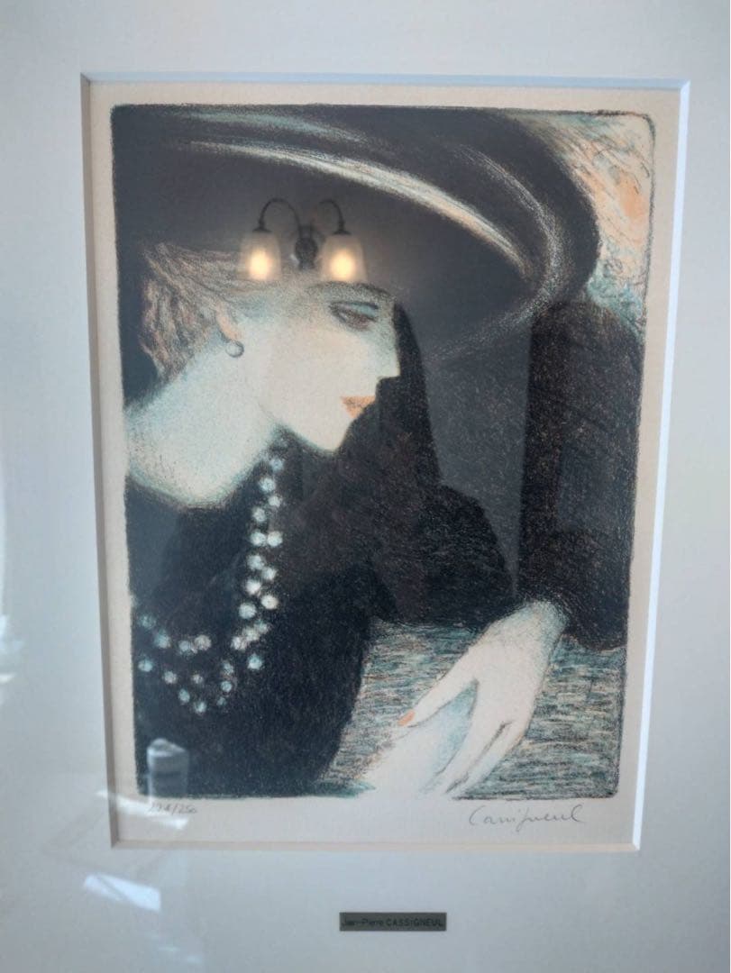 Jean-Pierre Cassigneul リトグラフ 金色フレーム付き