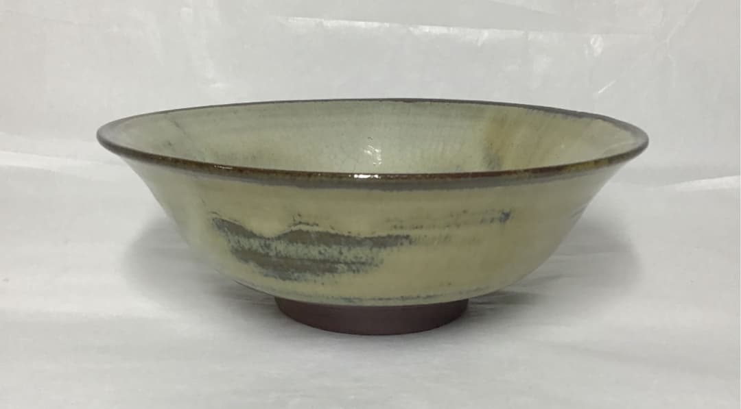 【茶道具】13代亀井味楽作 高取平茶碗