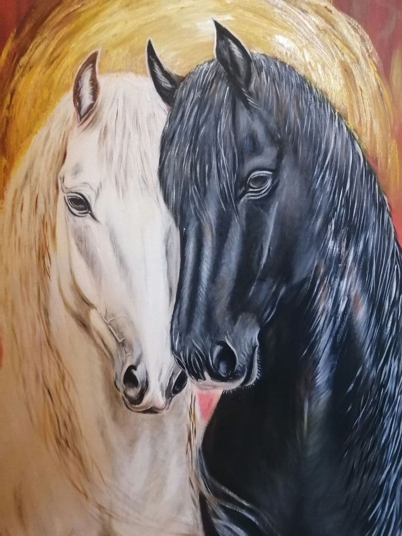 さく　　絵画　額縁　油彩画