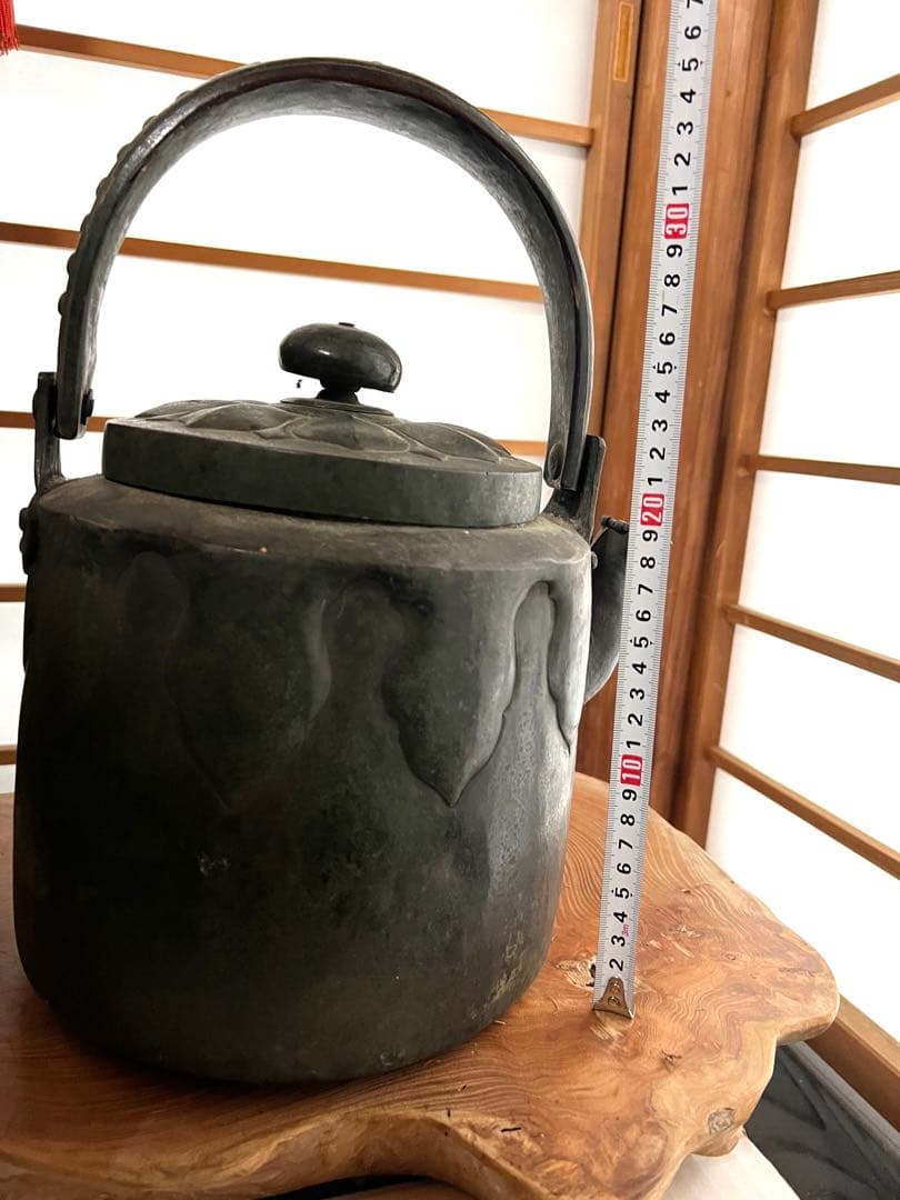 お値下げ　特大サイズ　やかん　薬缶　金属製　アンティーク