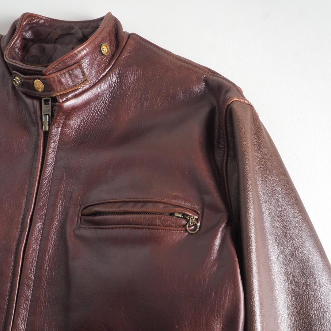 Schott　トラッカージャケット　40　レザージャケット　ライナー付き　赤茶