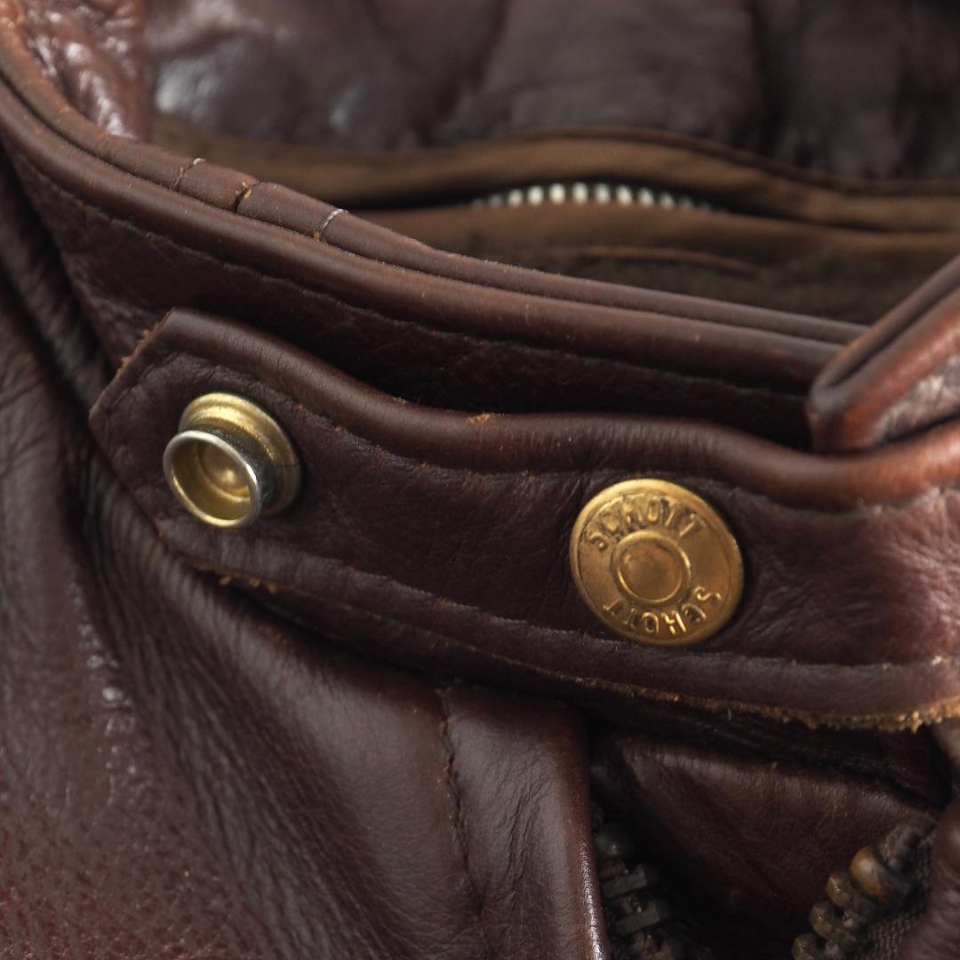 Schott　トラッカージャケット　40　レザージャケット　ライナー付き　赤茶