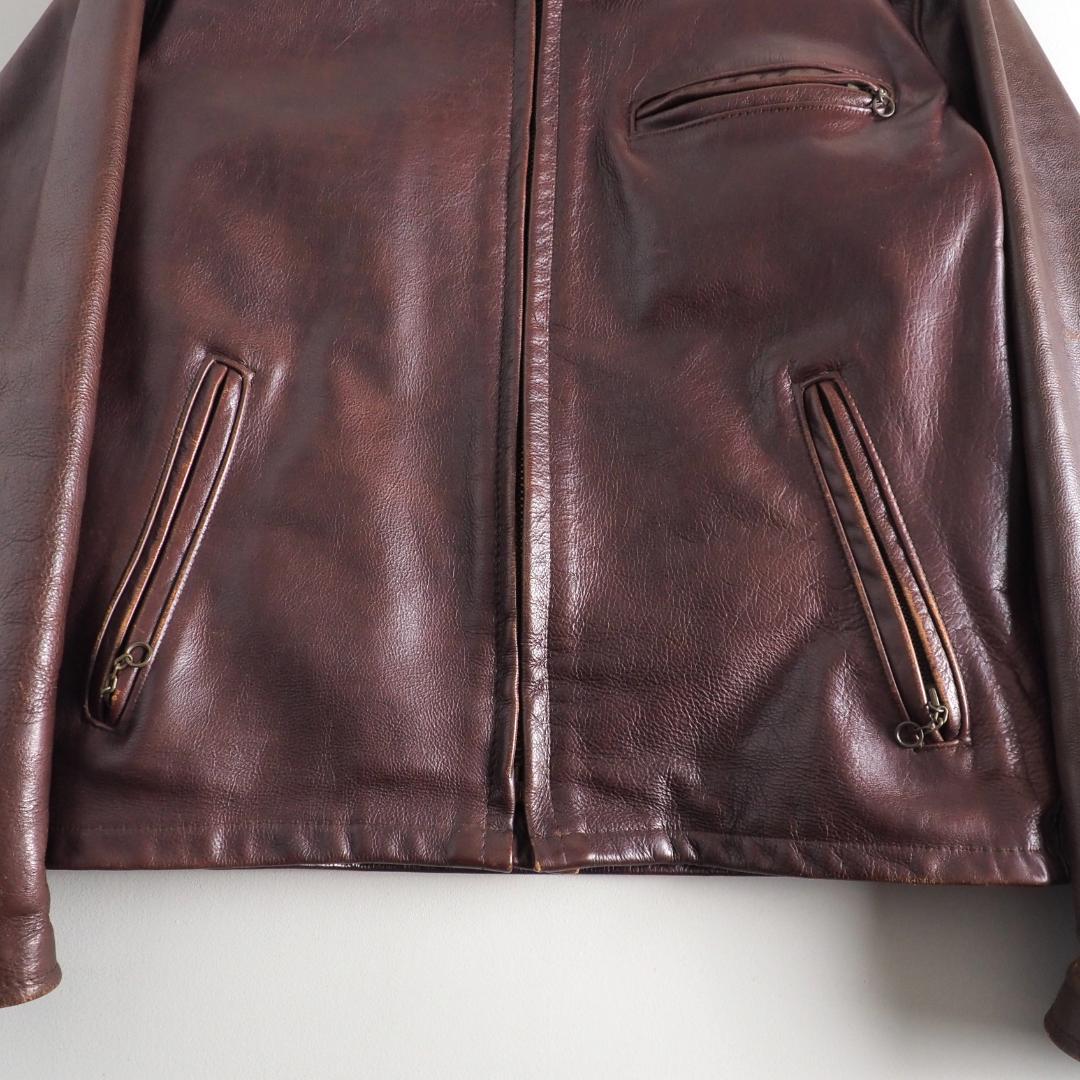 Schott　トラッカージャケット　40　レザージャケット　ライナー付き　赤茶