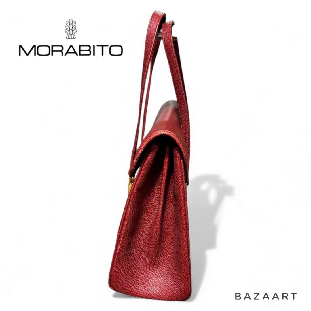 MORABITO モラビト レザー ハンドバッグ 赤 レッド ターンロック