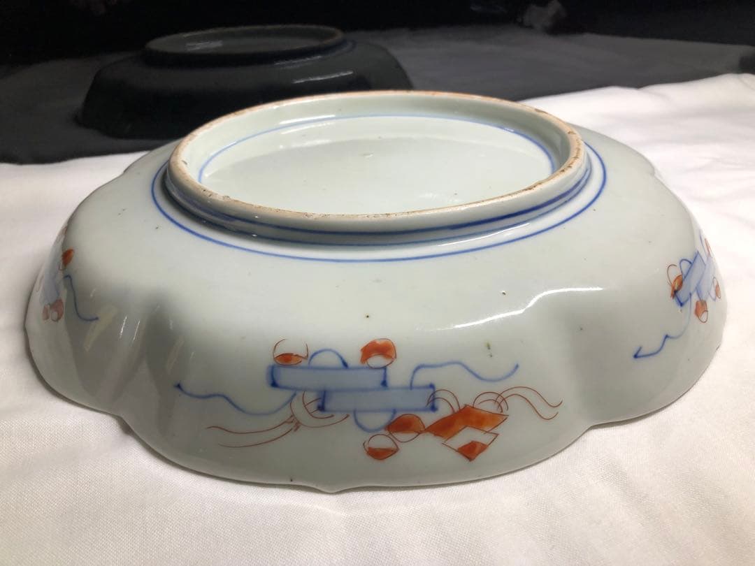 赤絵大皿。古美術。骨董品。戸末---明治時代。南京赤絵？清代。美品。舊家蔵出し