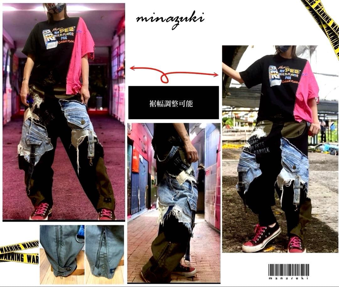 ちびすけ☆2wayサルエルハイウエストサロペットパンツ☆ミリタリスタイル☆