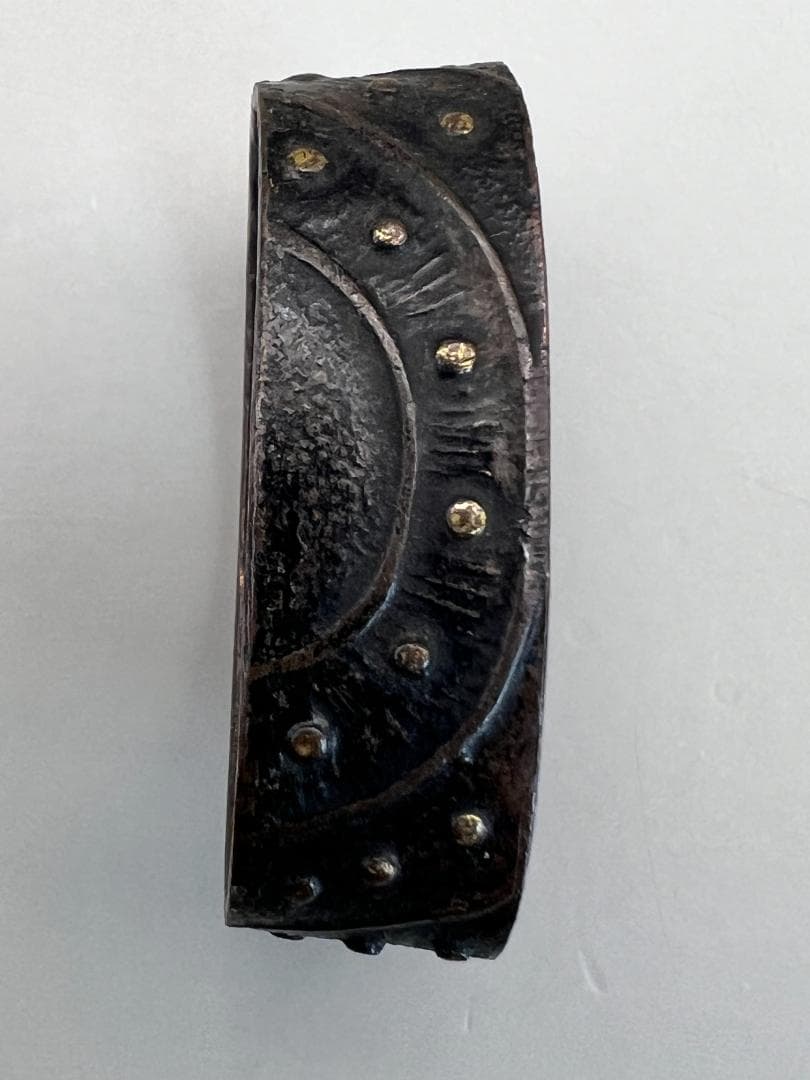 【海】江戸明治期　日本刀装具　金象嵌　縁頭　４点(１点在銘)　骨董品　美術品