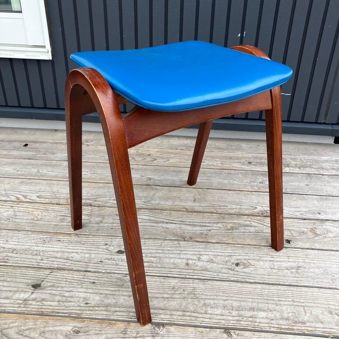 昭和レトロ 秋田木工 ミッドセンチュリー ベントウッドスツール 木製 古家具