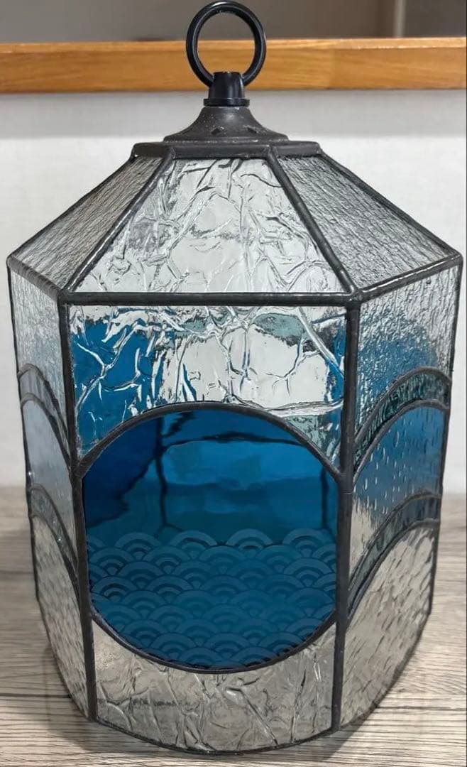 【レア】昭和　和柄　骨董　レトロ　ステンドグラス　インテリアディスプレイ　窓辺