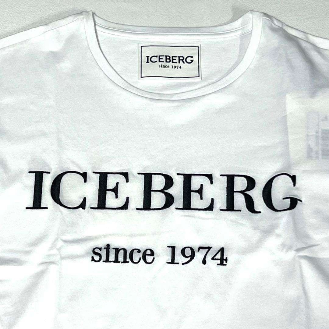 ICEBERG アイスバーグ ロゴ 5D 半袖Tシャツ 白 L イタリア製