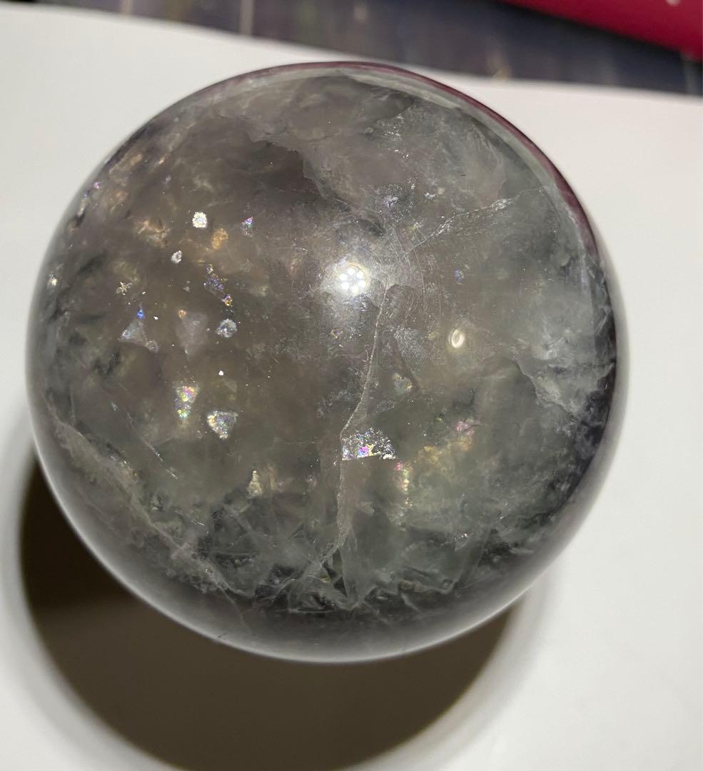 天然石　マイカインフローライト　スフィア　丸玉　大きめサイズ　フローライト　原石