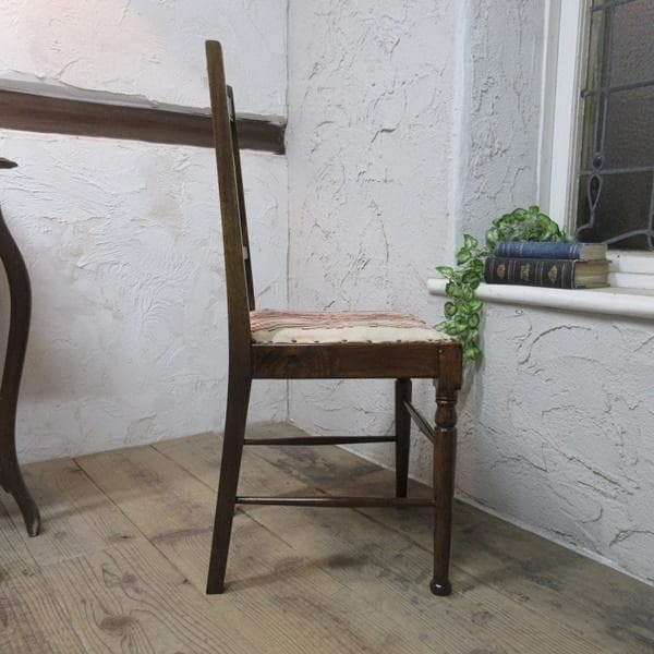 イギリス アンティークチェア 椅子 鋲打ち イス 店舗什器 英国 4105d