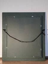 【真作】絵画　油彩8号　太鼓橋の見える庭園　力強い筆致の風景画　W100