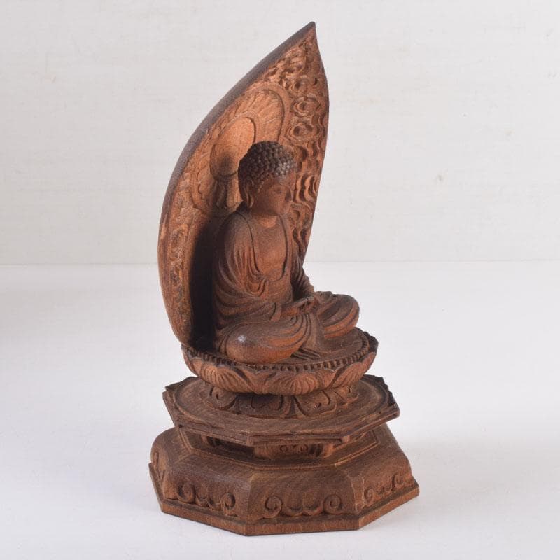 仏教美術　井波彫刻宗家　番匠屋刀　木彫　仏像　共箱　N　8371A