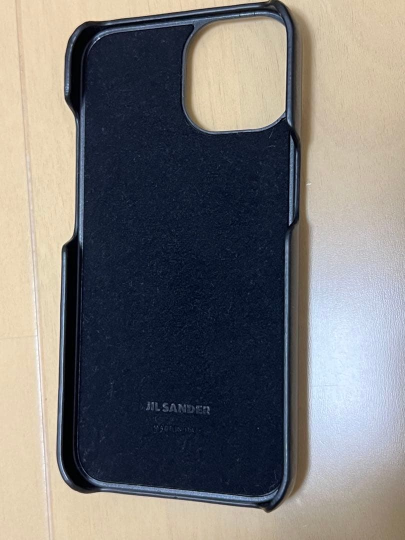 JIL SANDER iPhone15ケース 黒 レザー カードポケット付き