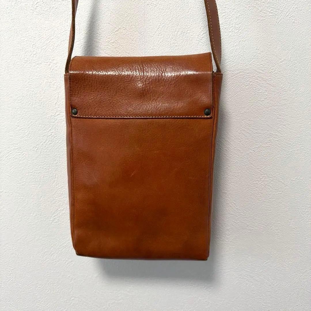 IL BISONTE スクエアレザーショルダーバッグ イタリア製