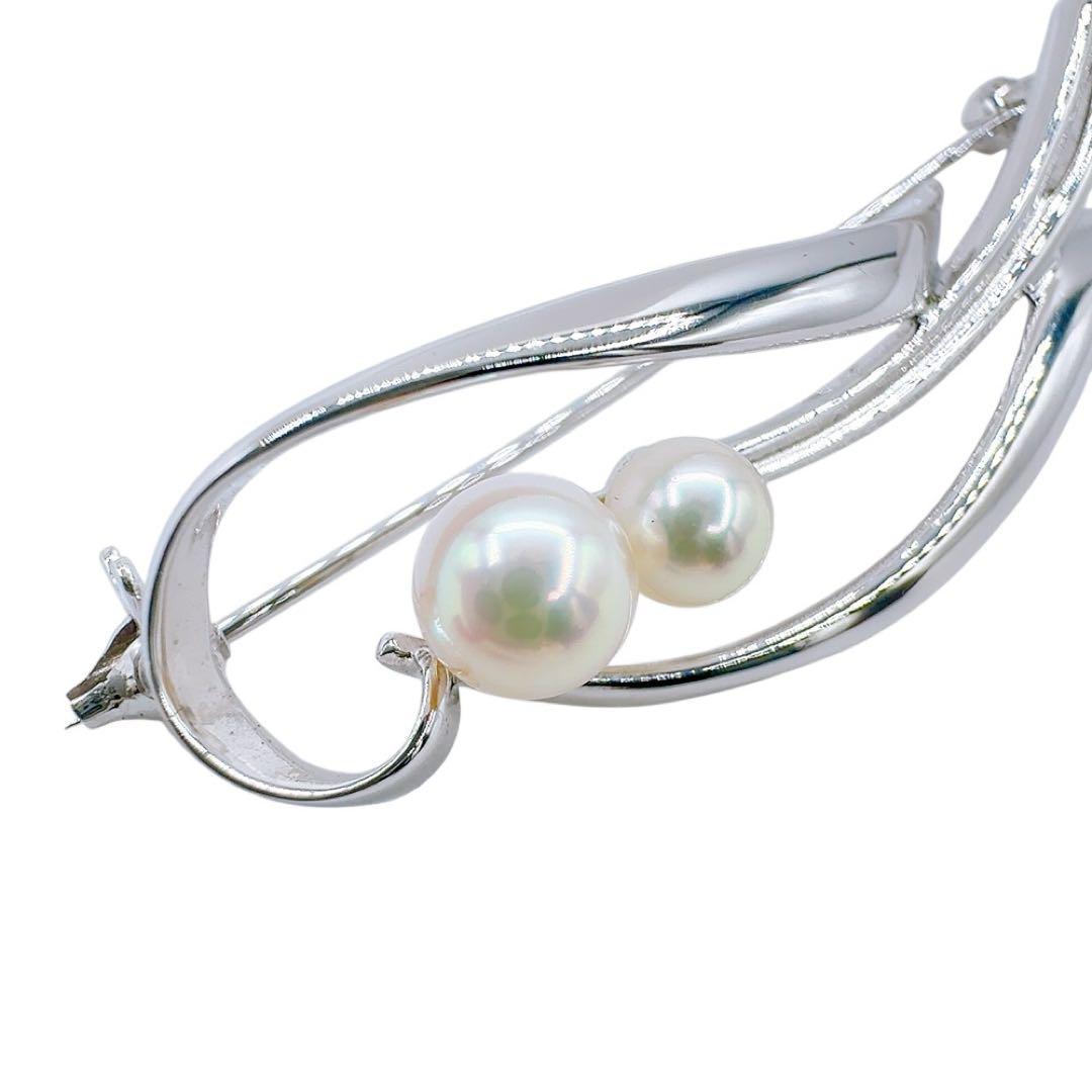 極美品✨ミキモト ブローチ ピンバッチ アコヤパール 真珠 シルバー フォーマル