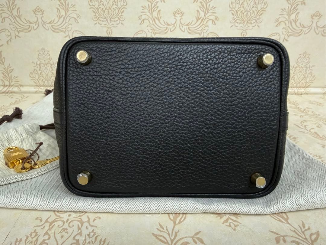 エルメス　ピコタンロックPM ノワール/Gold金具　B刻印