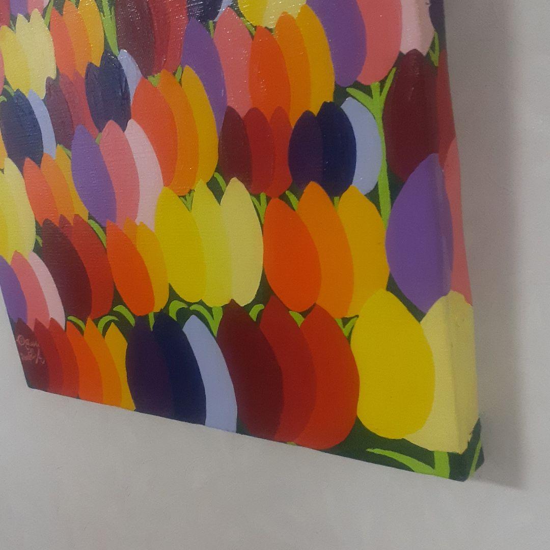ハッピーチューリップ畑　F6号　アクリルガッシュ　キャンバス