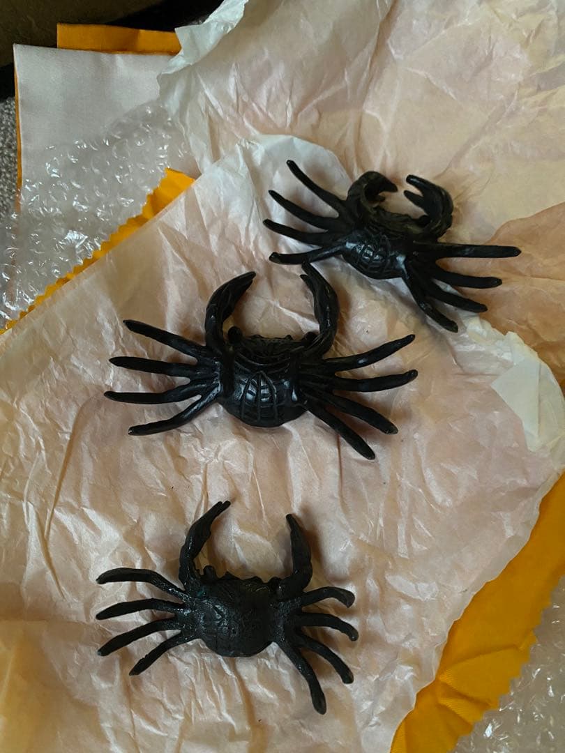 唐銅　ミツ組　蟹