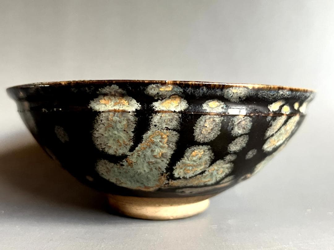 茶碗■茶人放出品！ 玳玻中国天目茶碗 宗 古茶碗 古玩 唐物 時代物 骨董品■