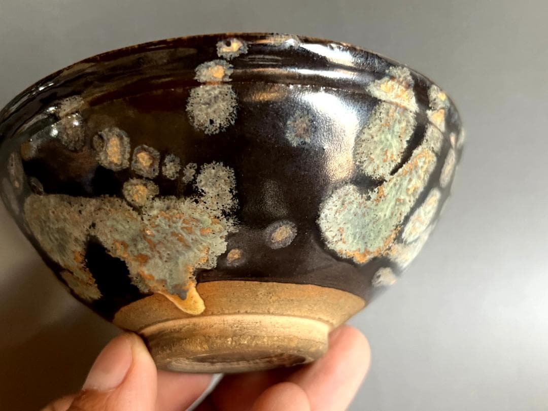 茶碗■茶人放出品！ 玳玻中国天目茶碗 宗 古茶碗 古玩 唐物 時代物 骨董品■