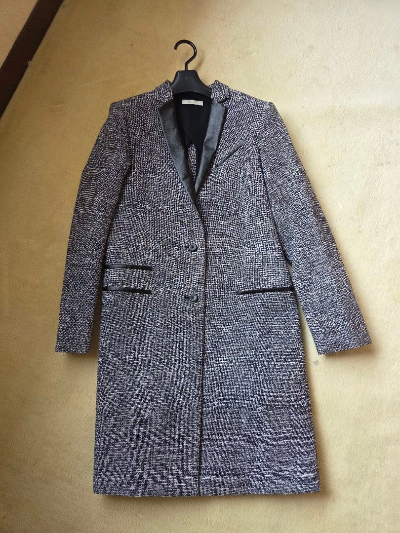 エポカ　グレー ブラック ツイード テーラードコート
