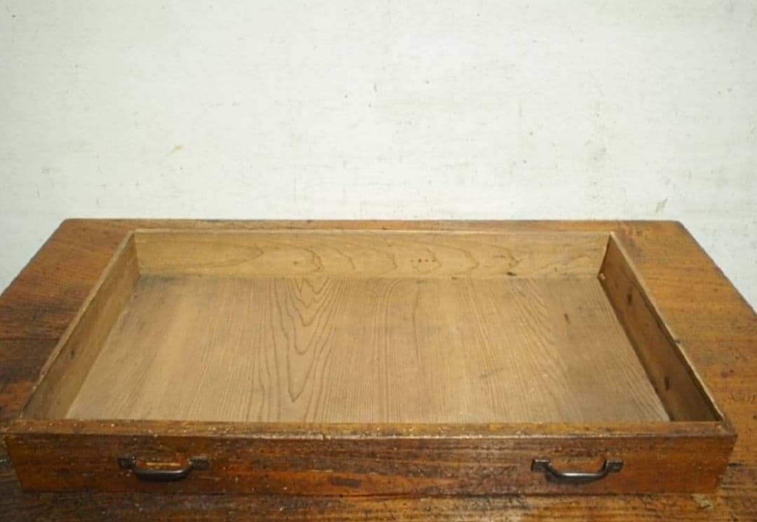 1084 ヴィンテージ　杉の文机　ローテーブル　座卓　引き出し　古家具　レトロ