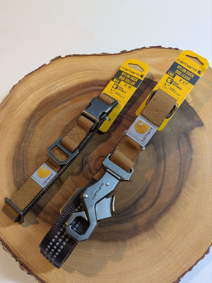 【NEW】Carhartt カーハート 犬用リーシュ(L)＆首輪(M)セット 茶