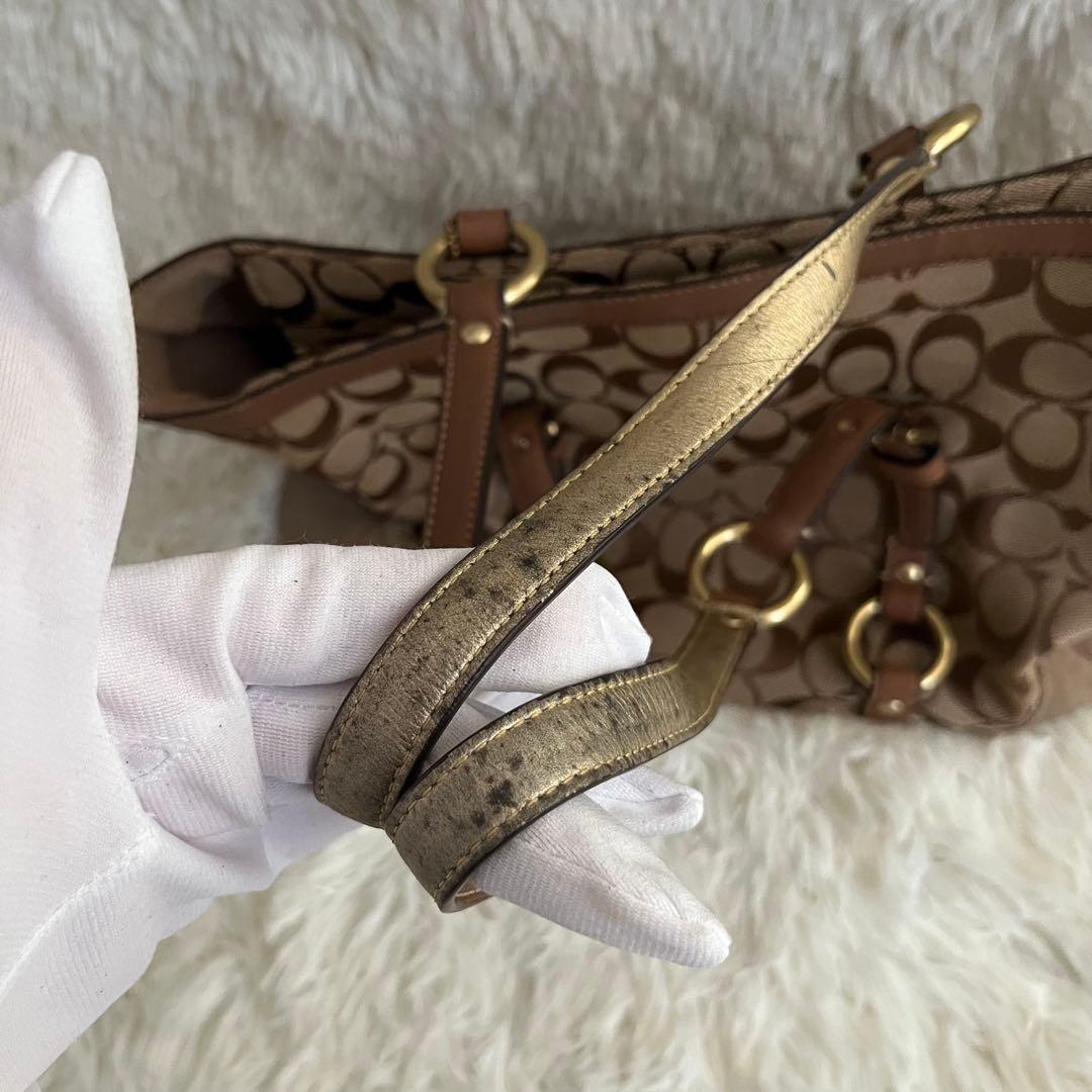 COACH コーチ ハンドバッグ シグネチャー ブラウン