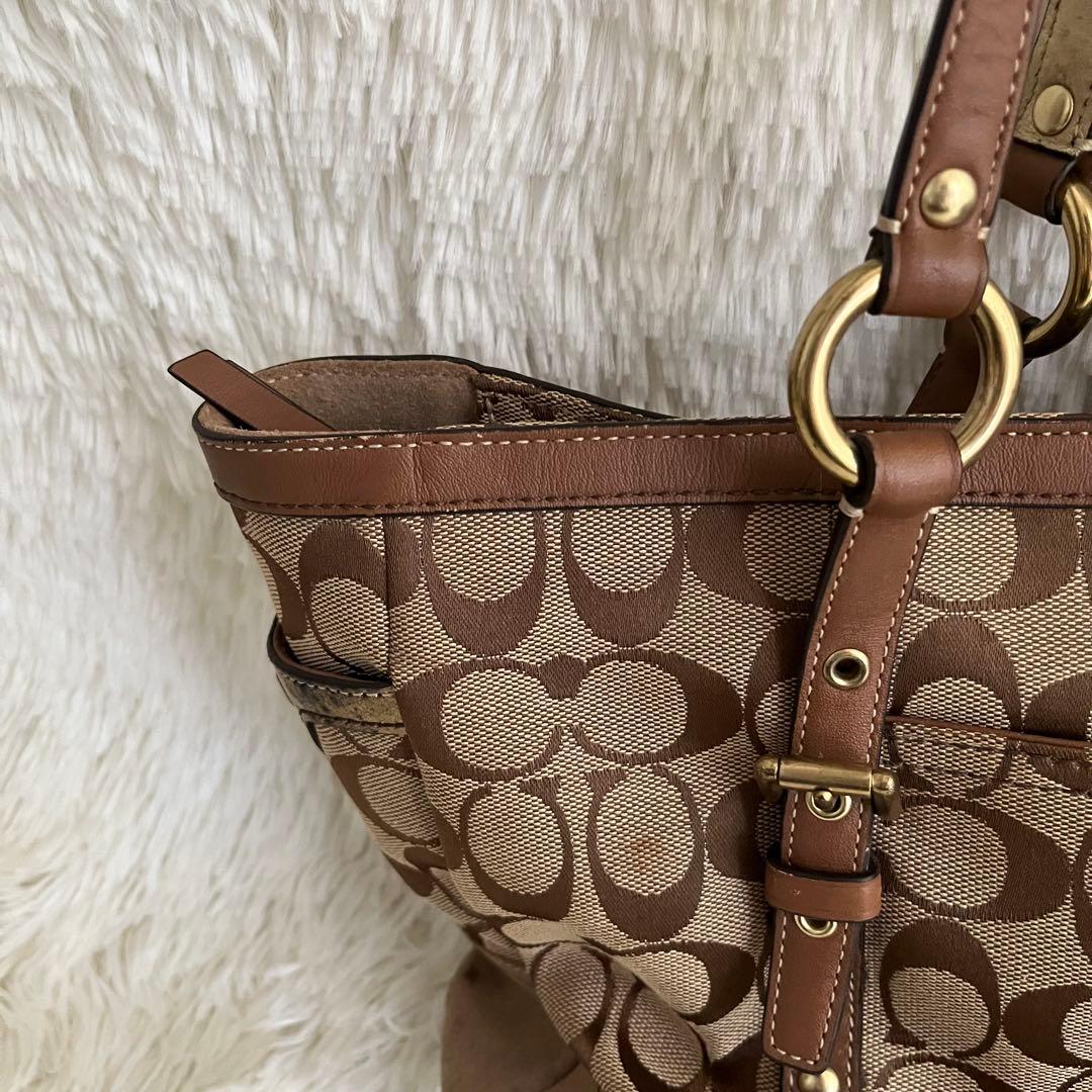 COACH コーチ ハンドバッグ シグネチャー ブラウン