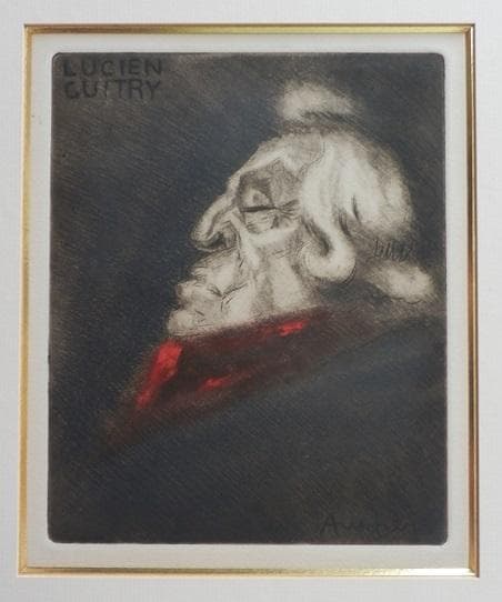ルシアン・ギイトリー　かなり古い作品、裏にギャラリー一色のシールあり。